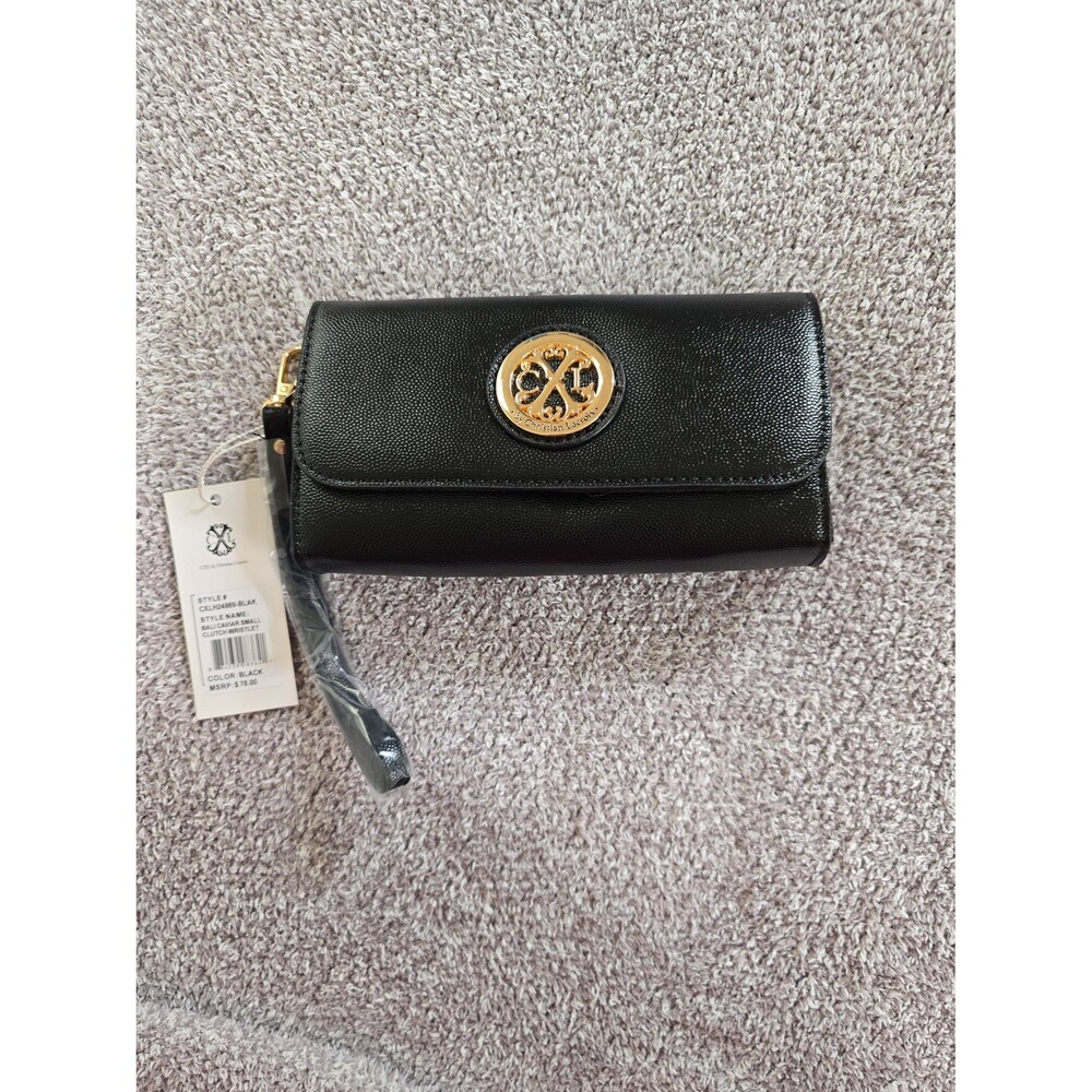 CXL by Christian Lacroix Black Caviar Small Clutch Wristlet